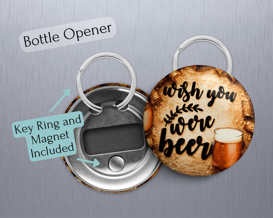 Custom Photo Bottle Opener – 2.25" Round with Magnet & Keyring Option