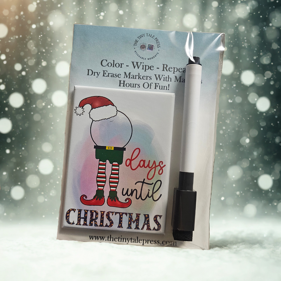 Christmas Countdown Magnet – 2.5" x 3.5" Rectangle (with Dry Erase Marker)