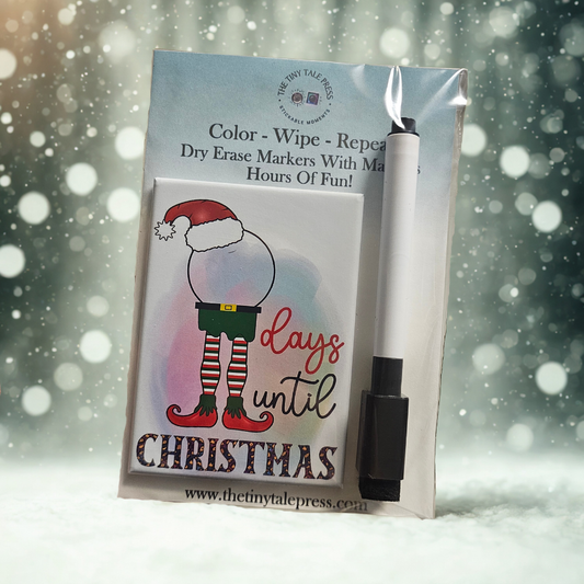 Christmas Countdown Magnet – 2.5" x 3.5" Rectangle (with Dry Erase Marker)