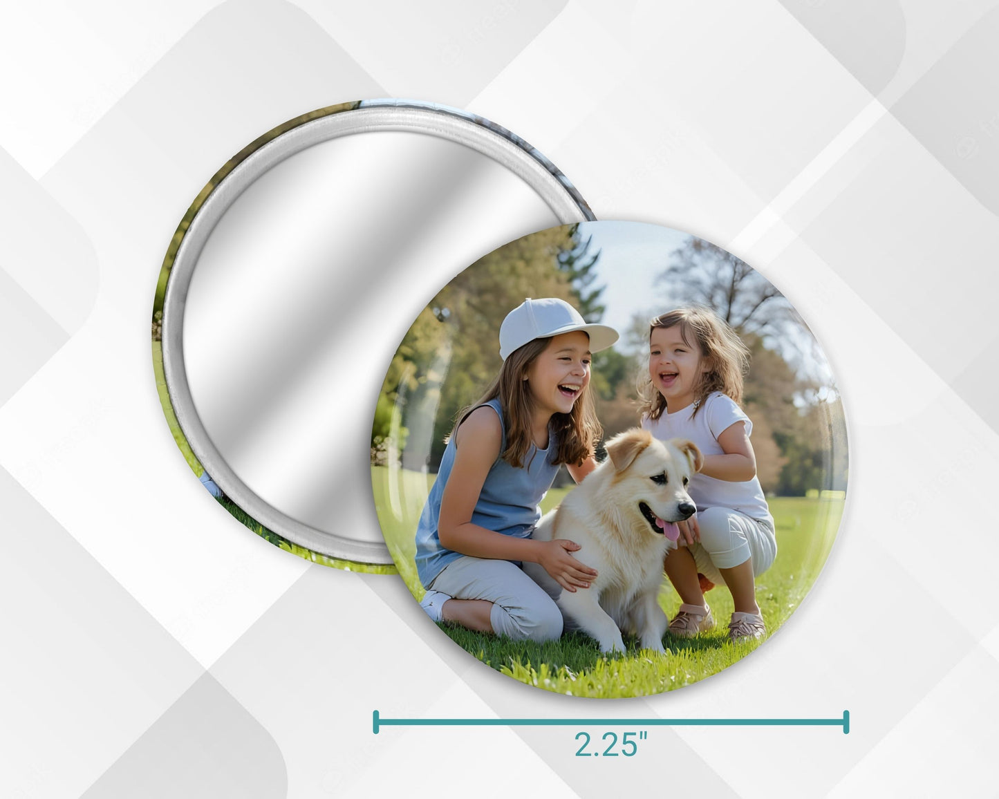 Custom 2.25" Photo Pocket Mirror – Personalized Gift, Party Favor, Keepsake